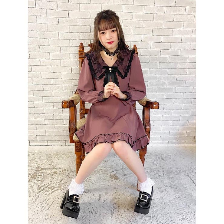 ROJITA BIG衿サイドレースアップワンピース BIG衿サイドレースアップワンピース | Rlab store