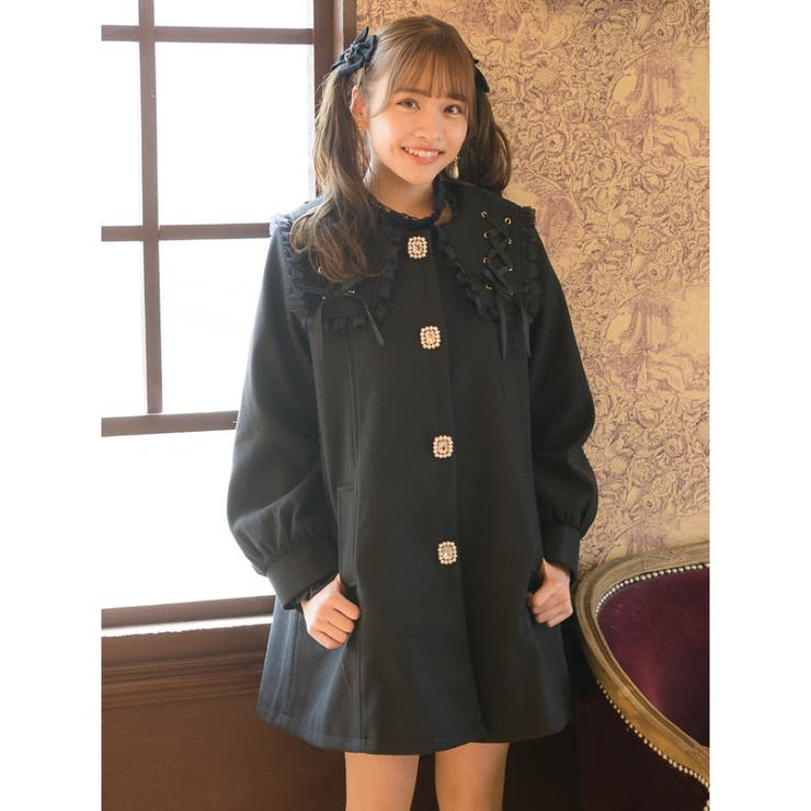 ロジータ　コート ロジータ ROJITA バックリボンフーディーコート （グレー