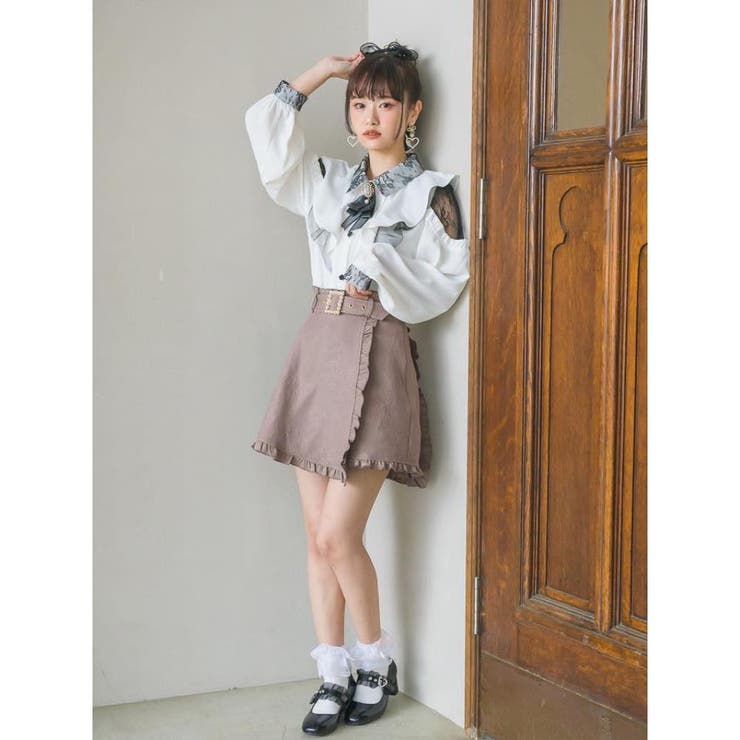 ラッフル肩開きブラウス[品番：RJTW0000871]｜ROJITA（ロジータ