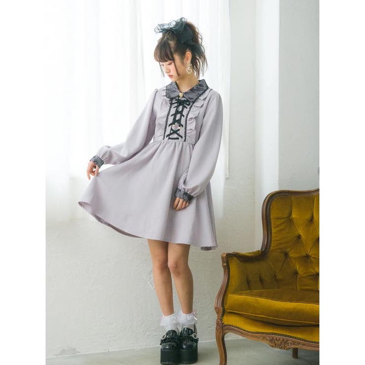 フロントレースアップワンピース[品番：RJTW0000916]｜ROJITA