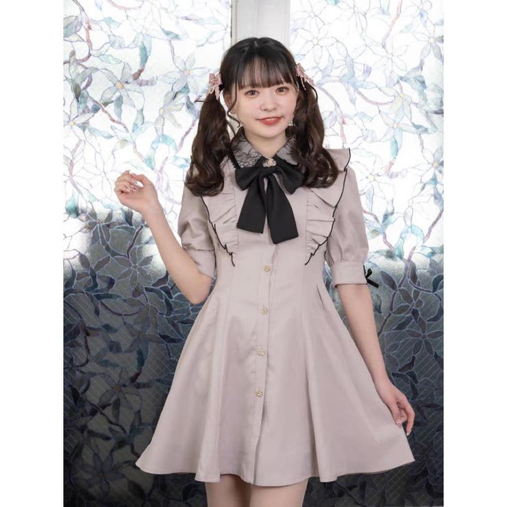 ショルダーラッフルボリュームワンピース[品番：RJTW0001067