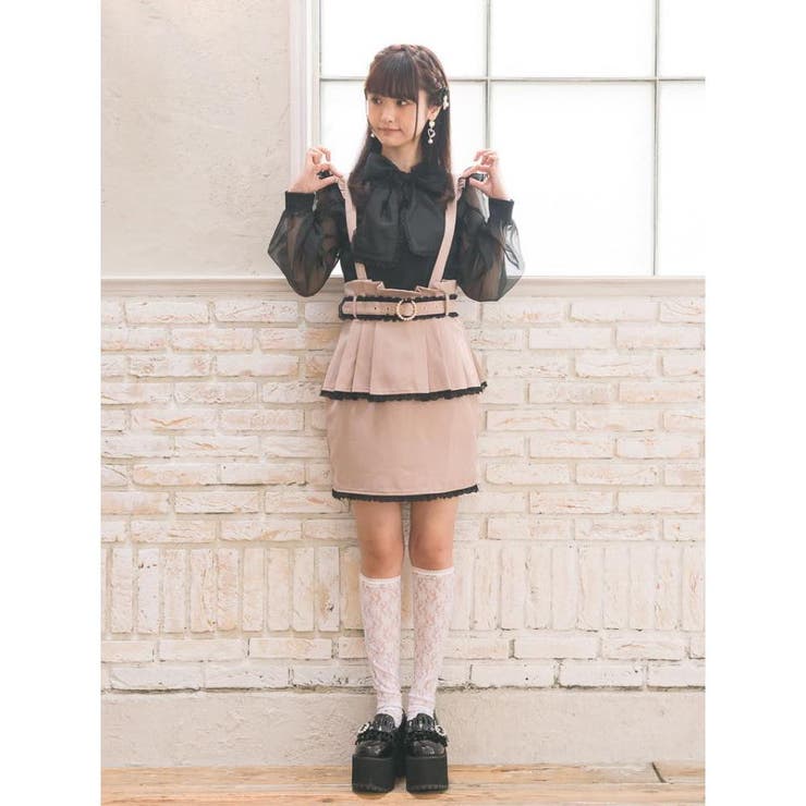 装飾ストレートヘム ミニ スカート ☆ SALE♪ ブーケ刺繍イレヘムスカート | outlet | axes femme online shop