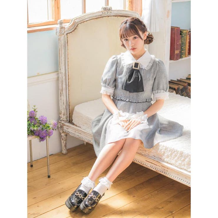 ROJITA ビジュブローチネクタイワンピース ロジータ ROJITA ビジュブローチネクタイワンピース （ブラック