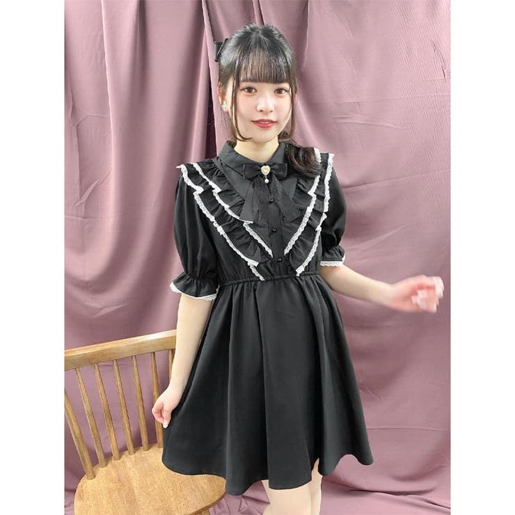 【PHASE EIGHT】フリル×プリーツ♪華やかレディワンピース ブローチ付きダブルフリルワンピース[品番：RJTW0001102