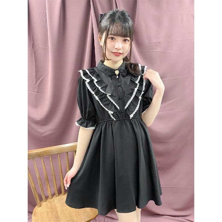 ROJITA ワンピース ブローチ付きダブルフリルワンピース[品番：RJTW0001102