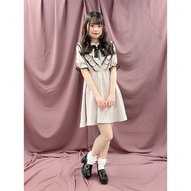 A107★着物リメイク えんじ系総絞り裾フリルワンピース★リボン・ブローチ Amazon.co.jp: [Jundakara] レディース ワンピース リボン