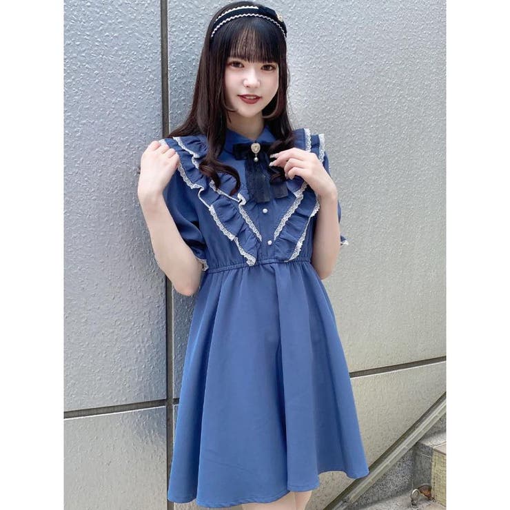 ROJITA ワンピース ブローチ付きダブルフリルワンピース[品番：RJTW0001102