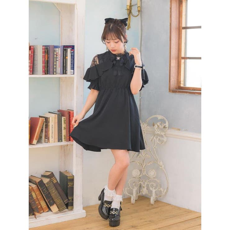 肩レースブローチ付きワンピース[品番：RJTW0001035]｜ROJITA