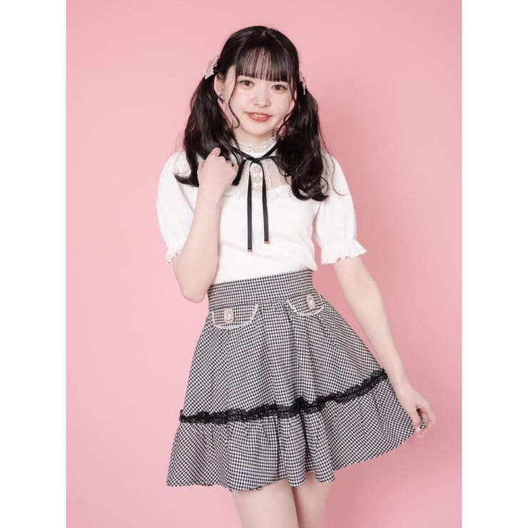 【使い勝手の良い】 裾ペプラムフレアスカート[品番：RJTW0000984]｜ROJITA スカート