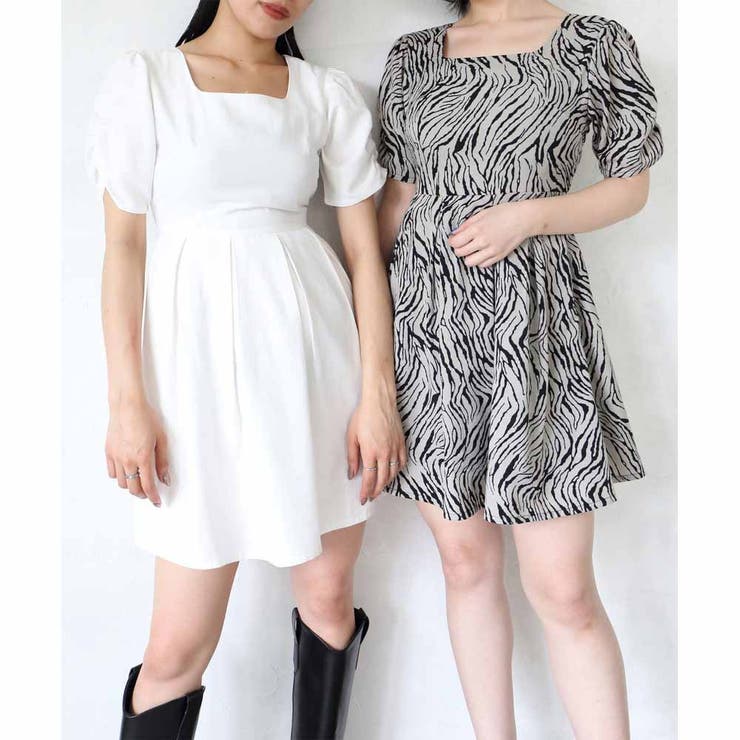 ホワイトバックオープンミニワンピース バックオープンミニワンピース[品番：RJTW0002162]｜ENVYM