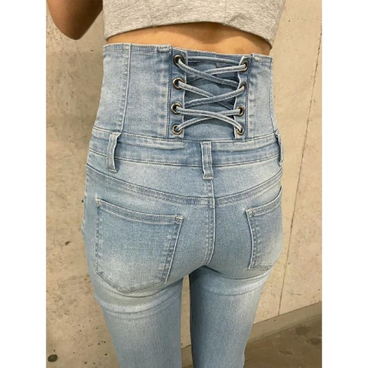 ハイウェストデニムパンツ ENVYM ENVYM ジーンズ デニム デニムパンツ ハイウエストワイドデニム