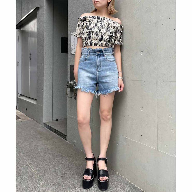 カットオフDENIMショートパンツ[品番：RJTW0002204]｜ENVYM