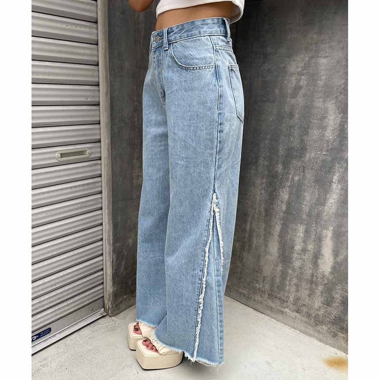 フリンジワイドDENIMパンツ[品番：RJTW0002205]｜ENVYM