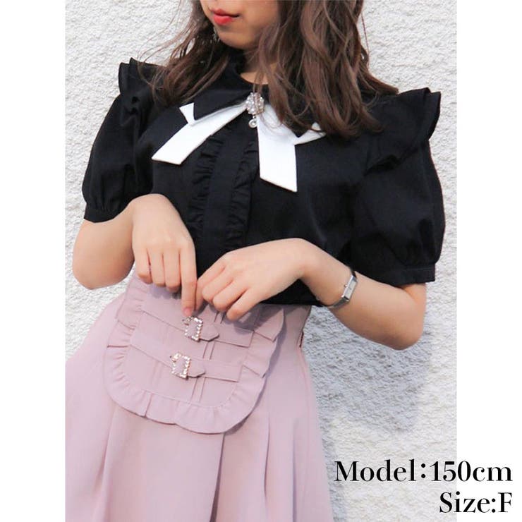 飾りリボン付5分袖ブラウス[品番：RJTW0001124]｜ROJITA（ロジータ）のレディースファッション通販｜【毎日送料無料】SHOPLIST（ショップリスト）