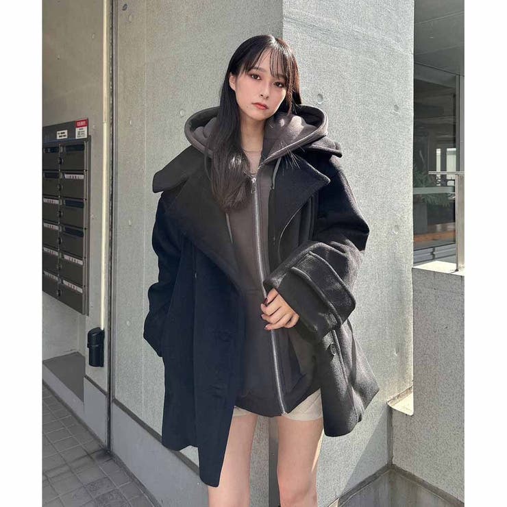 ENVYM コクーンコート　FREE size シャギーチェックコクーンコート | レディスファッション ENVYM
