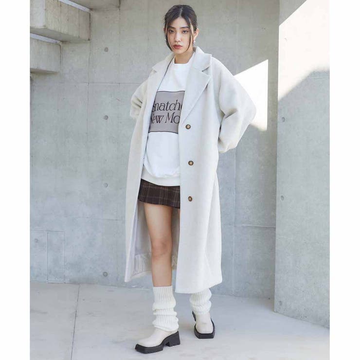 IVORY | リブスリーブコート | ENVYM