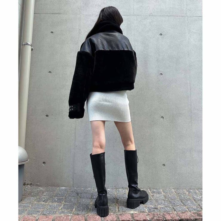 レザーコンビファーブルゾン[品番：RJTW0002237]｜ENVYM