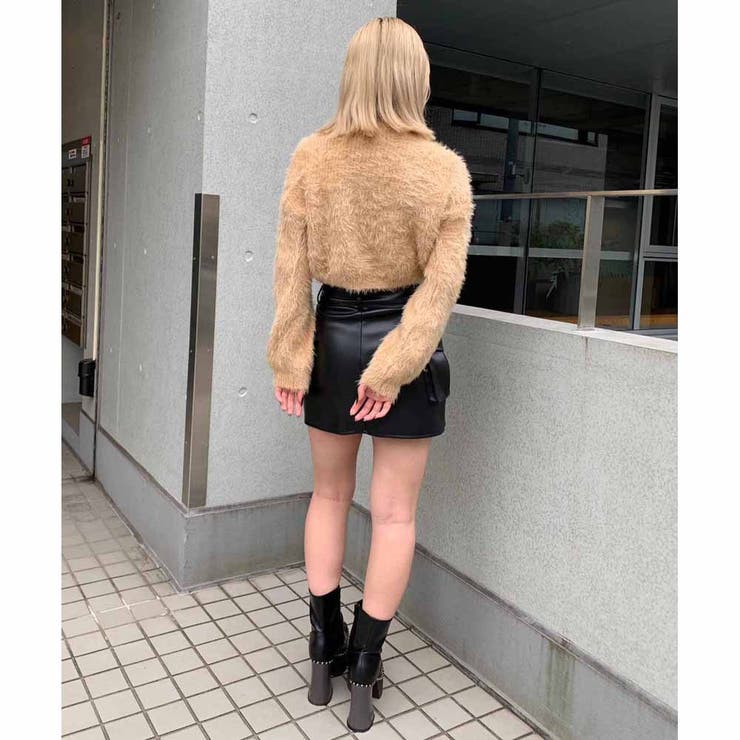 クロップドシャギーニット[品番：RJTW0002254]｜ENVYM（アンビー