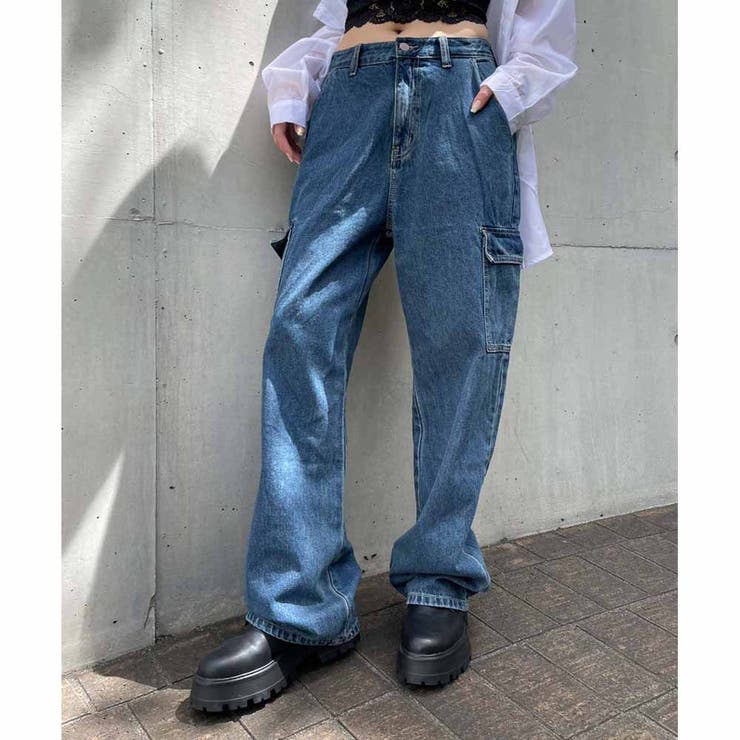 ワイドデニムカーゴパンツ[品番：RJTW0002270]｜ENVYM（アンビー