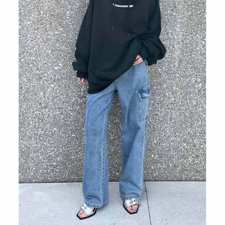 デニムカーゴパンツ デニムパンツ カーゴパンツ[品番