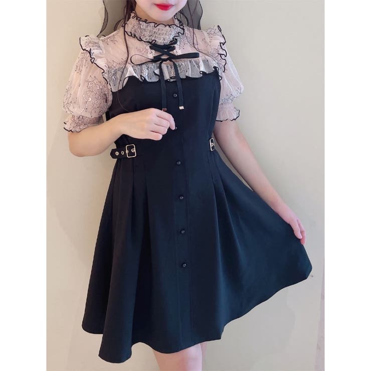 ROJITA 配色レースラッフル切替ワンピース 配色レースラッフル切替ワンピース[品番：RJTW0001161]｜ROJITA