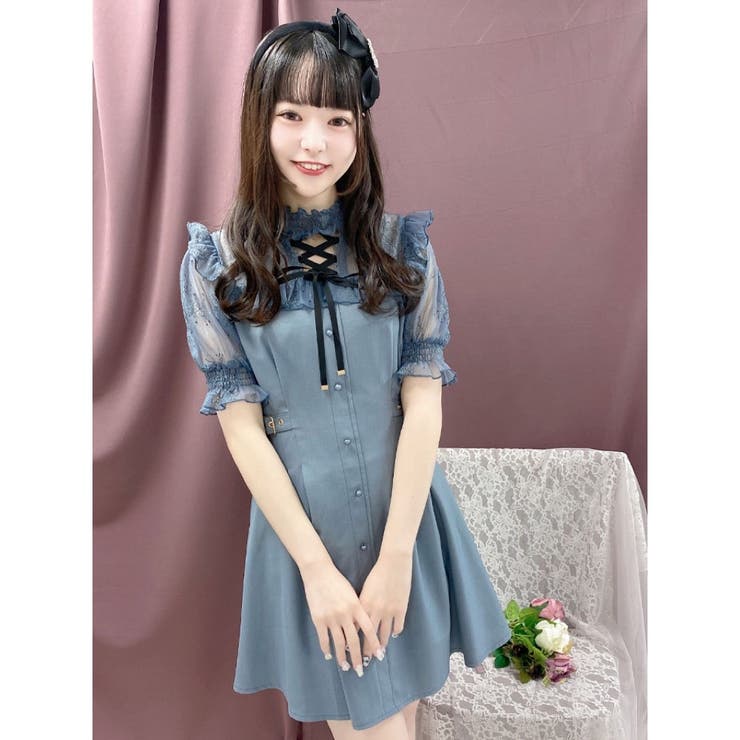 配色レースラッフル切替ワンピース[品番：RJTW0001161]｜ROJITA（ロジータ）のレディースファッション通販｜SHOPLIST（ショップリスト）