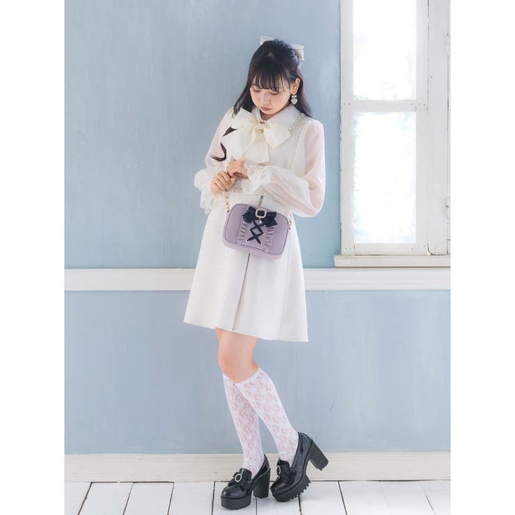 Jewels シアースリーブツイードワンピース