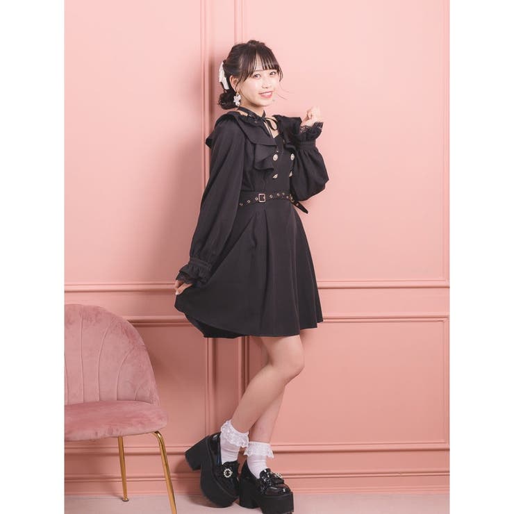 ◆JIGOTT(ジゴット)配色ベルチドプリントリボンワンピース ◇JIGOTT(ジゴット)配色ベルチドプリントリボンワンピース 係わら