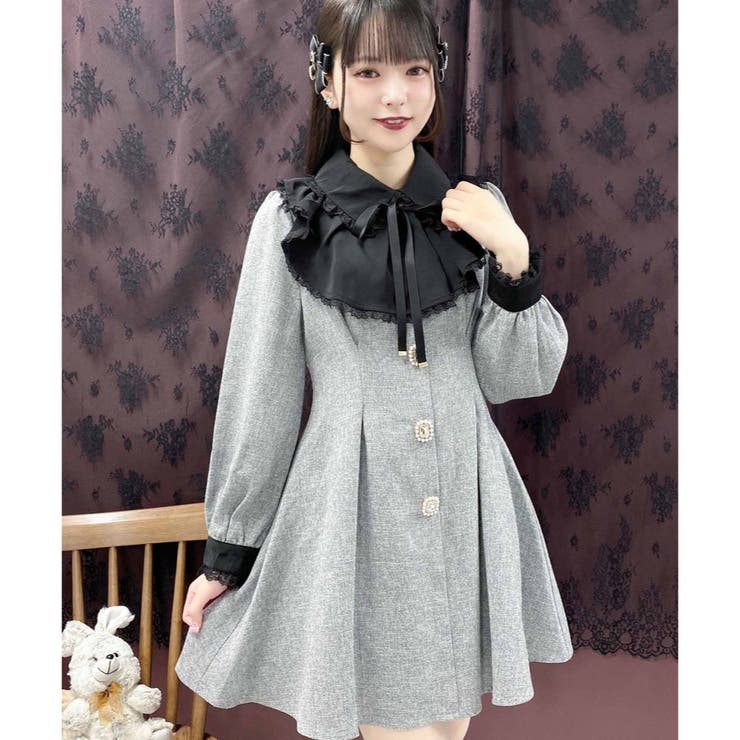 ヨークフリルツイードワンピース[品番：RJTW0001378]｜ROJITA