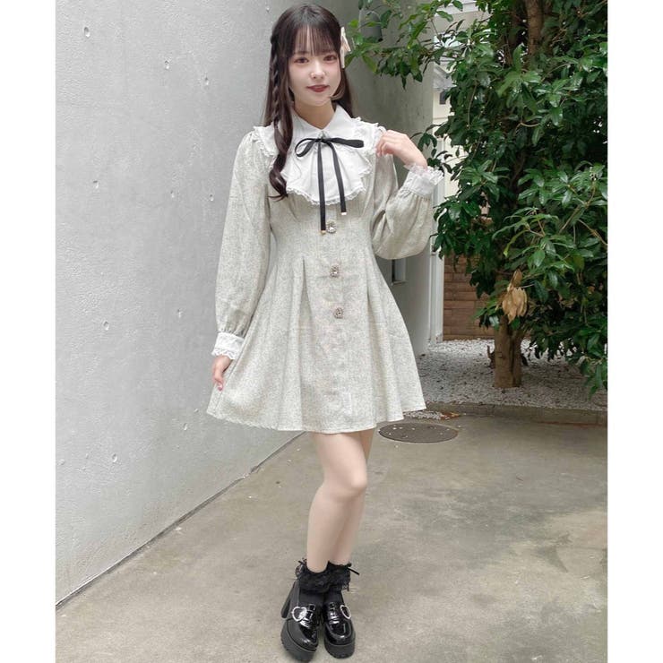 ROJITA 黒いAラインドレス フリル付き RO5760EW04458_3_l.jpg