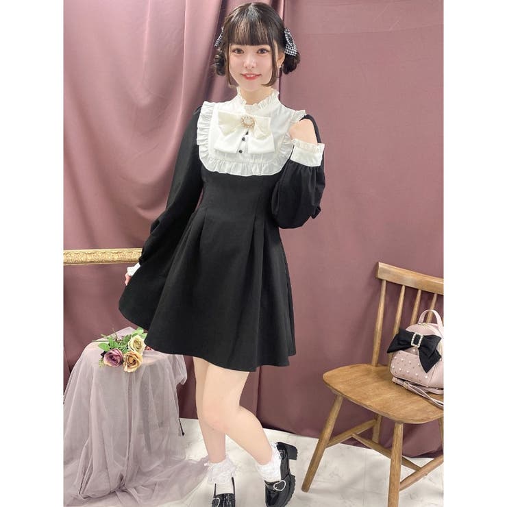 ヨーク切り替えフレアワンピース[品番：RJTW0001248]｜ROJITA