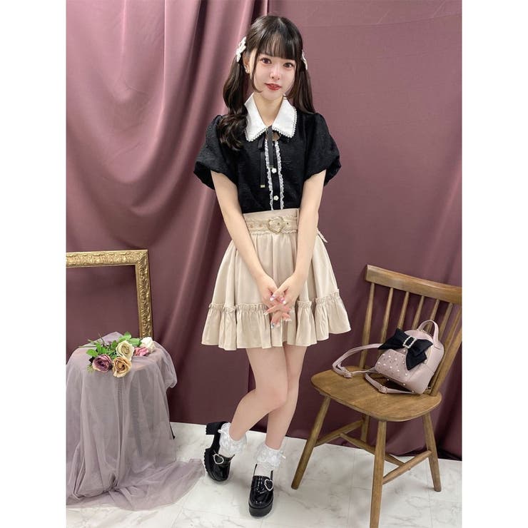 ハートバックルレースベルトスカート[品番：RJTW0001191