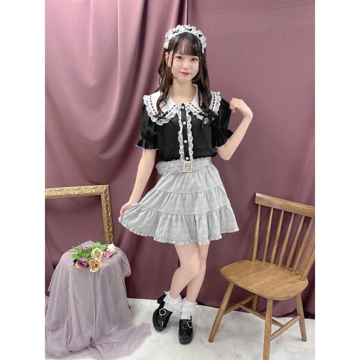 M'S GRACY*カタログ掲載*リボンベルト付きティアードスカート エムズグレイシー M'S GRACY 24SS リボンベルト付きティアード