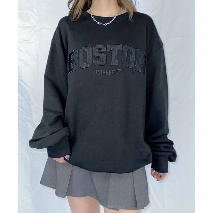 BLACK | カレッジロゴスウェット | ENVYM