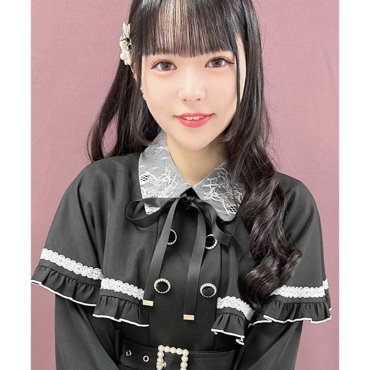 パールバックルケープワンピース[品番：RJTW0001444]｜ROJITA