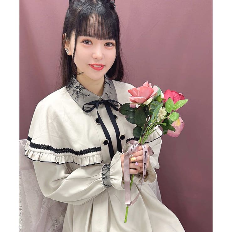 パールバックルケープワンピース[品番：RJTW0001444]｜ROJITA