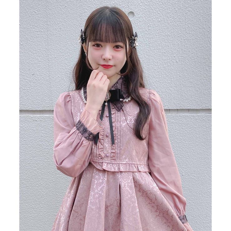 ROJITA　パールトリムカラージャガードワンピース　ディアマイラブ　新品未使用 ROJITA パールトリムカラージャガードワンピース ディアマ