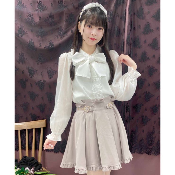 ハートビジュバックルフレアスカート[品番：RJTW0001356