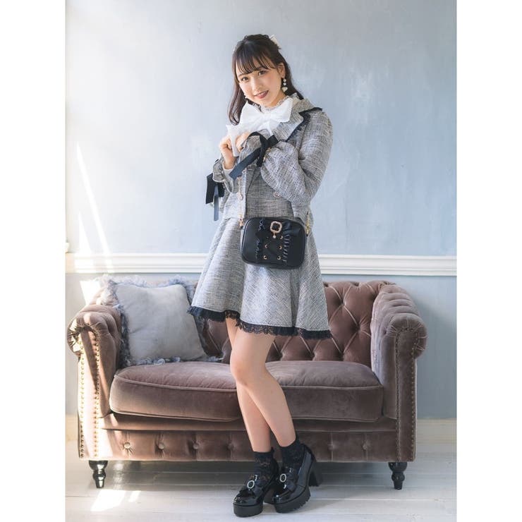 ロジータ ROJITA ビジュストラップヒールパンプス （ブラック） 地雷系 ロジータ ROJITA ビジュストラップヒールパンプス （ブラック