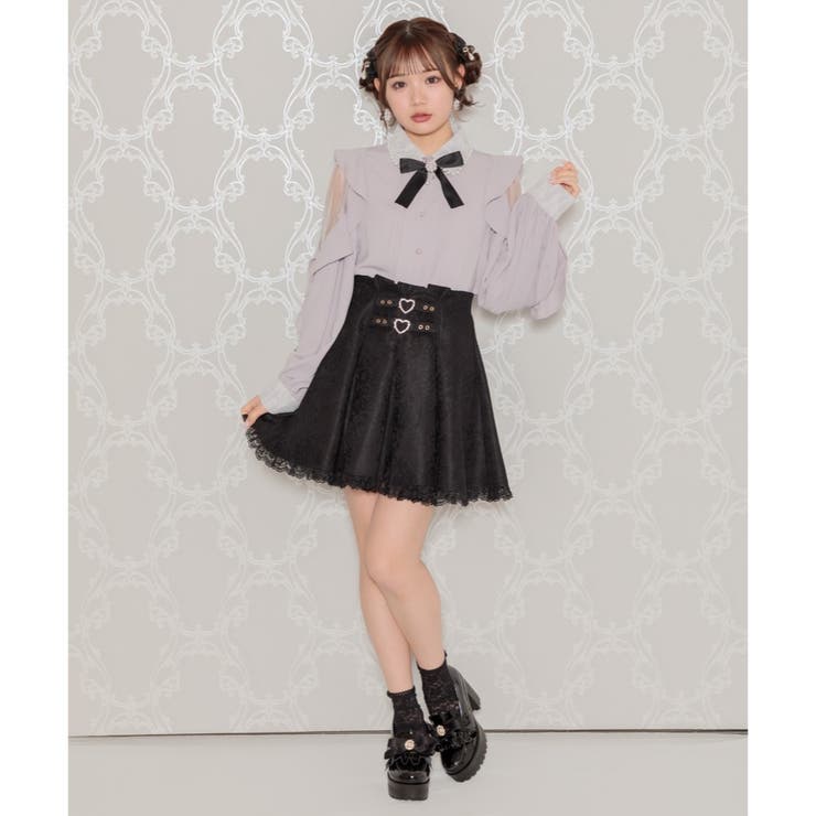 ラッフルスリーブパール衿ブラウス[品番：RJTW0001477]｜ROJITA