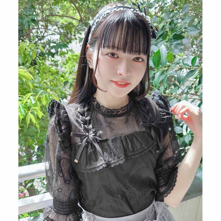【ROJITA】新品未使用 Wスピンドル配色レースブラウス （ピンク） Wスピンドル配色レースブラウス[品番：RJTW0001618]｜ROJITA