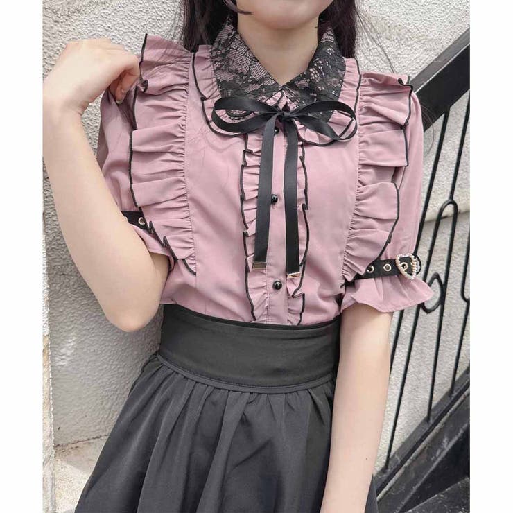袖カフスハートバックルブラウス[品番：RJTW0001615]｜ROJITA