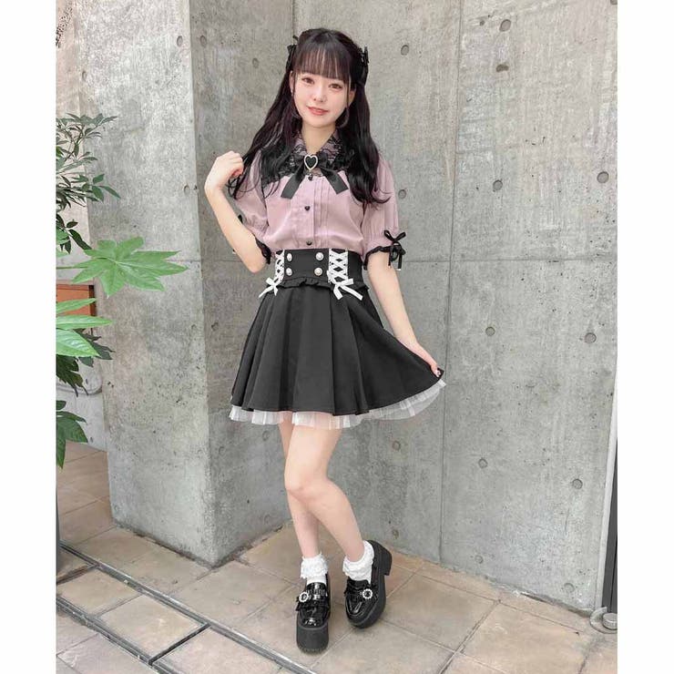★美品★ ROJITA デコルテレースハートブラウス ★ デコルテレースハート釦ブラウス[品番：RJTW0001714]｜ROJITA