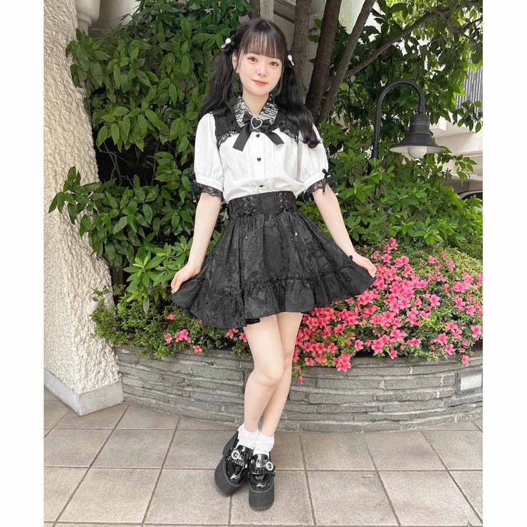 ★美品★ ROJITA デコルテレースハートブラウス ★ デコルテレースハート釦ブラウス[品番：RJTW0001714]｜ROJITA