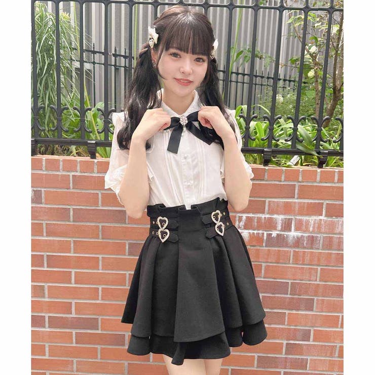 地雷 ロジータ ケープ フリルブラウス ノエミー スカート 十字架 セットアップ ロジータ ROJITA チュールシアーケープブラウス （ブラック