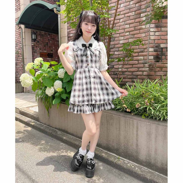 ROJITA バイカラーチェックセットアップ バイカラーレースチェック柄SETUP[品番：RJTW0001707]｜ROJITA