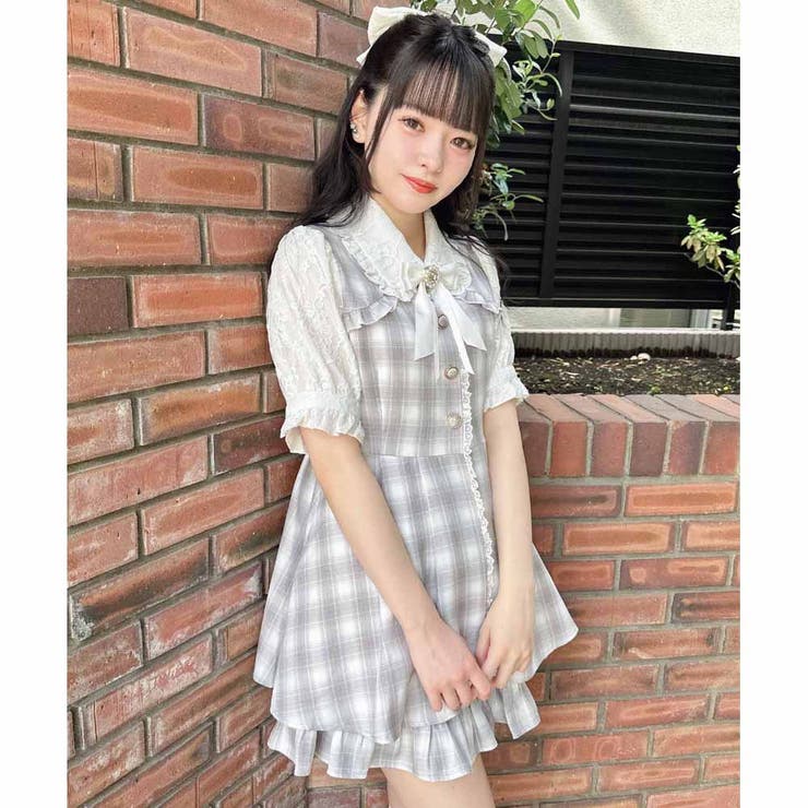 ROJITA バイカラーチェックセットアップ バイカラーレースチェック柄SETUP[品番：RJTW0001707]｜ROJITA