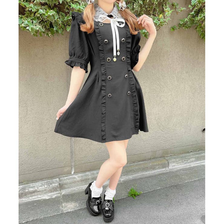 【ROJITA】 レースカラーダブルボタンワンピース ロジータ ROJITA レースカラーダブルボタンワンピース （ミント