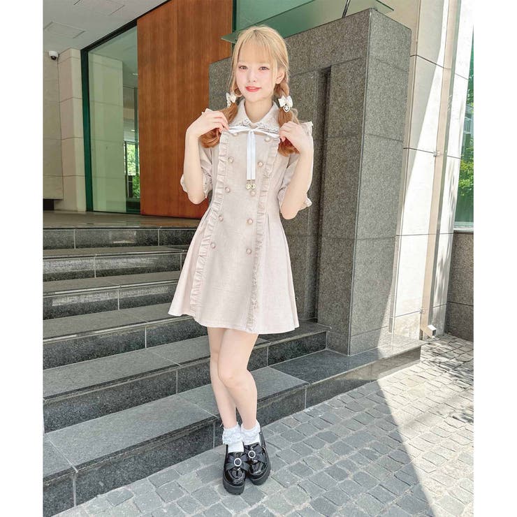ROJITA ロジータ ツーピース風ダブルボタンワンピース ROJITA（ロジータ）の「ツーピー風ダブルボタンワンピース