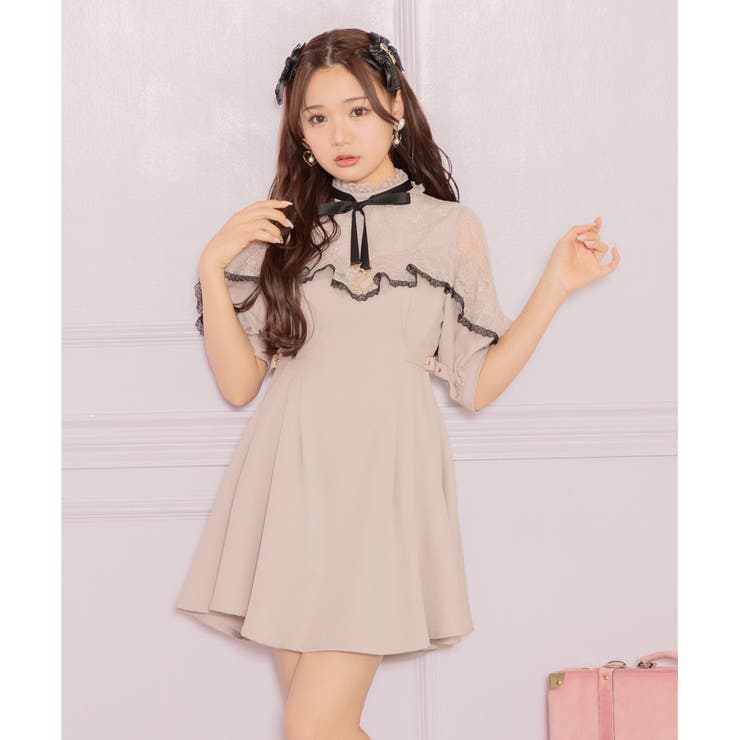 ROJITA　ハートチャームレースワッフルワンピース ハートチャーム付きレースラッフルワンピース[品番：RJTW0001602